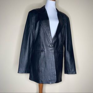 Denim&Co Black Leather blazer